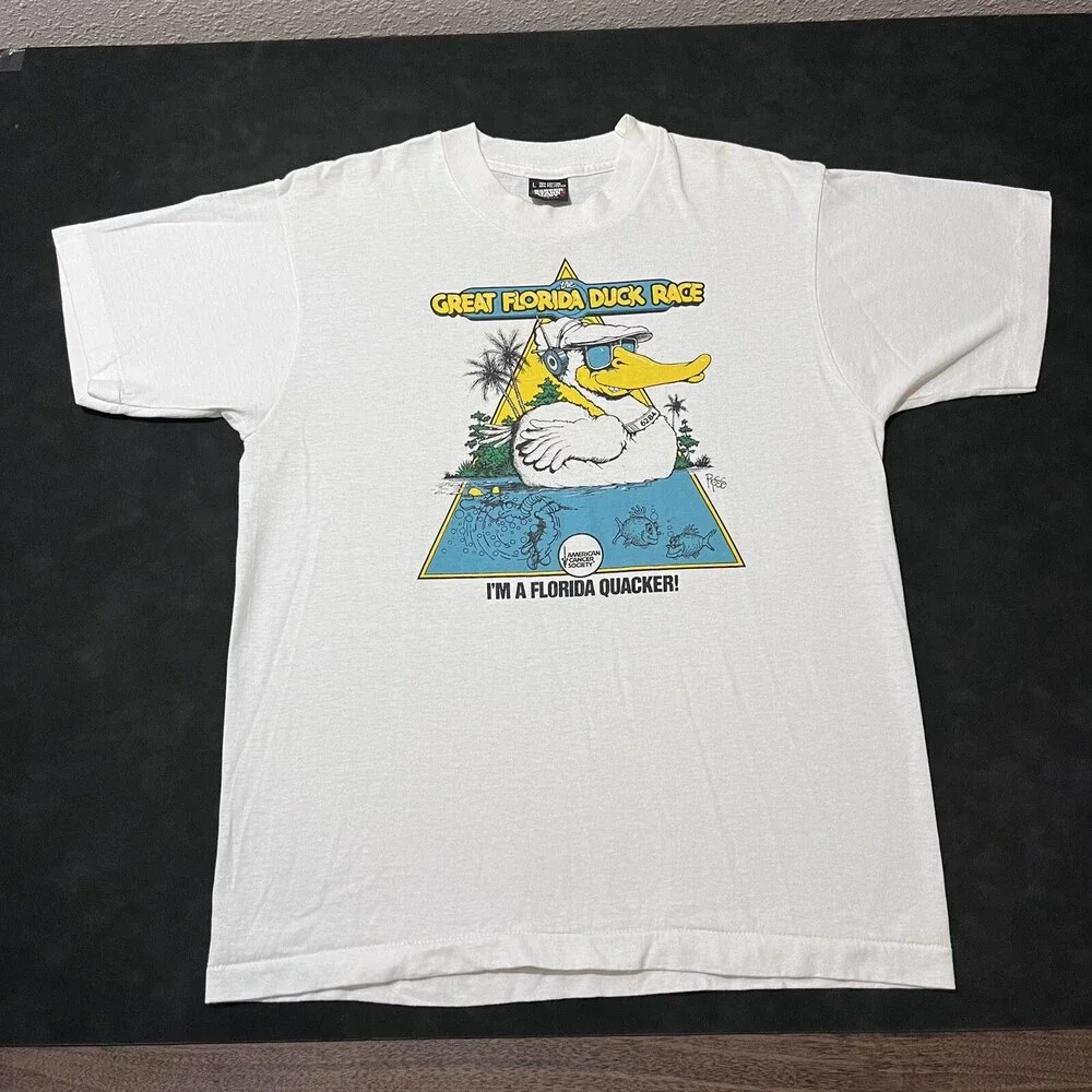 Vintage Tampa Shirt Gasparilla Marathon Florida Duck Race Run Nike Scott Ross
